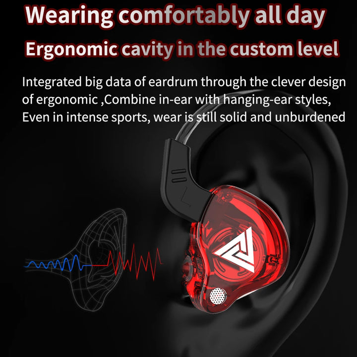 Original QKZ AK6 In Ear Earphone 6 Dynamic Driver Unit Headphone With Mic Stereo Sports HIFI Subwoofer Headset Monitor Earbuds