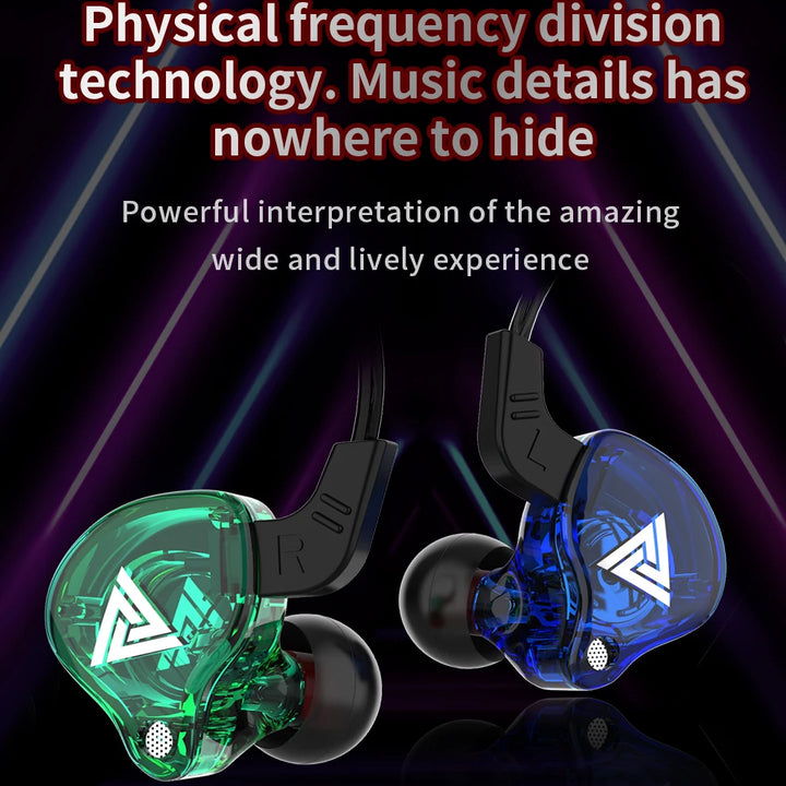 Original QKZ AK6 In Ear Earphone 6 Dynamic Driver Unit Headphone With Mic Stereo Sports HIFI Subwoofer Headset Monitor Earbuds