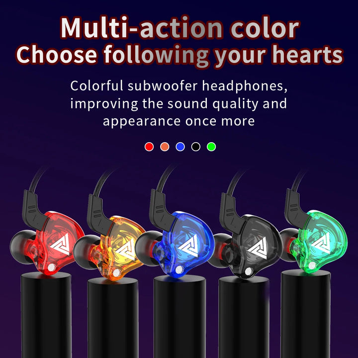 Original QKZ AK6 In Ear Earphone 6 Dynamic Driver Unit Headphone With Mic Stereo Sports HIFI Subwoofer Headset Monitor Earbuds