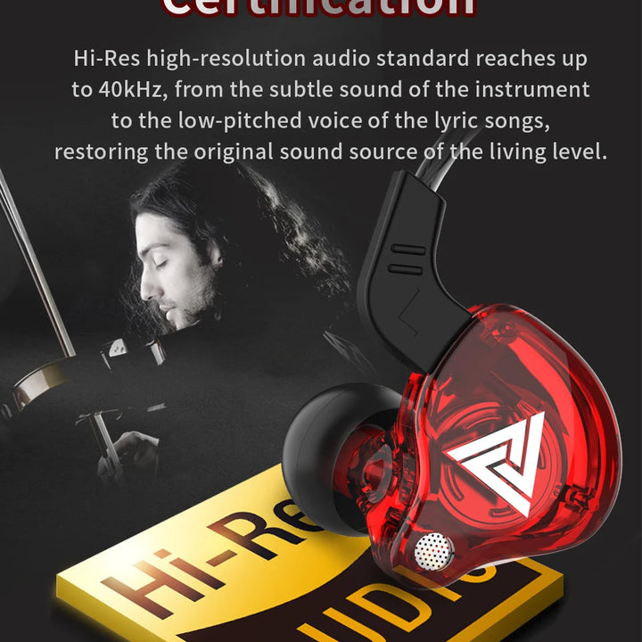 Original QKZ AK6 In Ear Earphone 6 Dynamic Driver Unit Headphone With Mic Stereo Sports HIFI Subwoofer Headset Monitor Earbuds