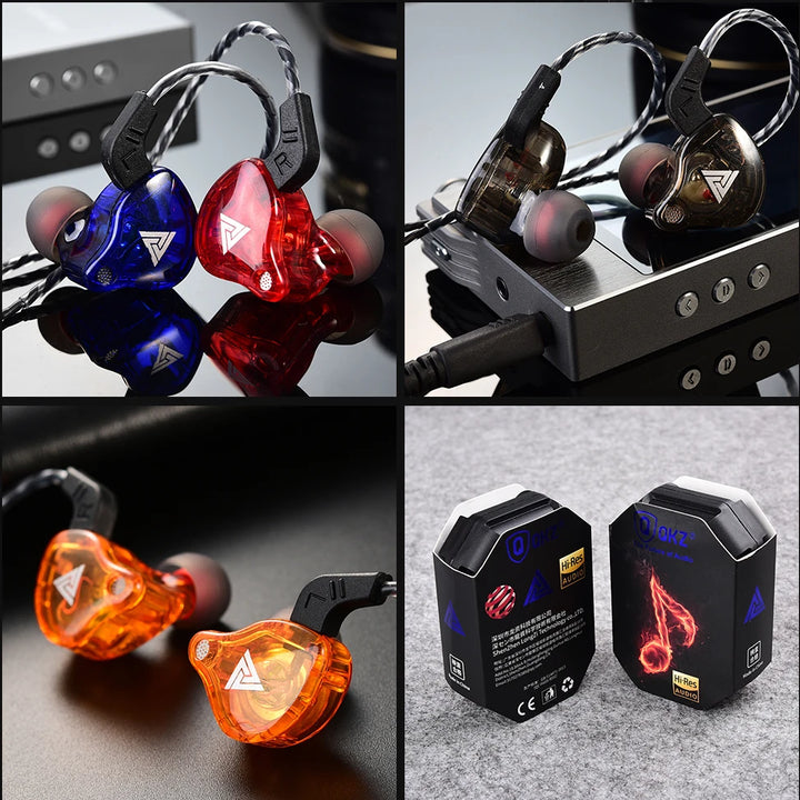 Original QKZ AK6 In Ear Earphone 6 Dynamic Driver Unit Headphone With Mic Stereo Sports HIFI Subwoofer Headset Monitor Earbuds